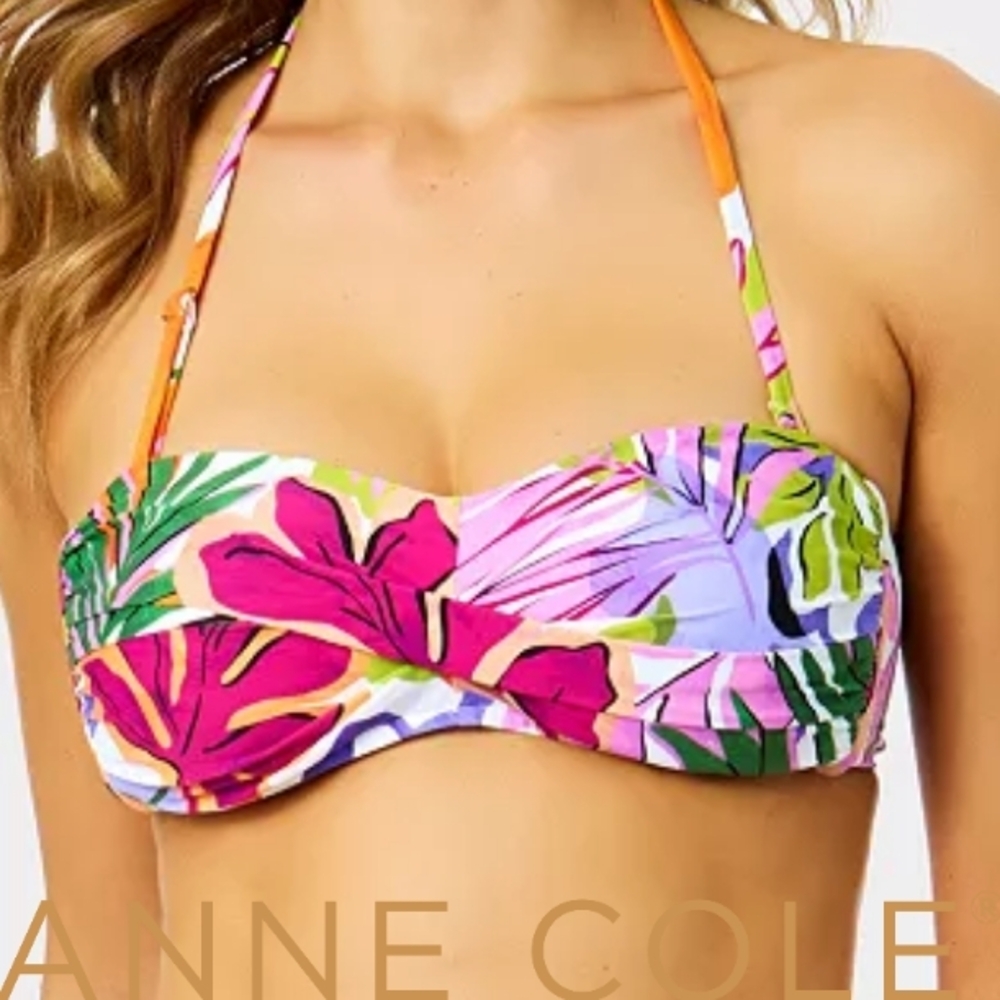 NWT Anne Cole Twist-Front Bikini Top